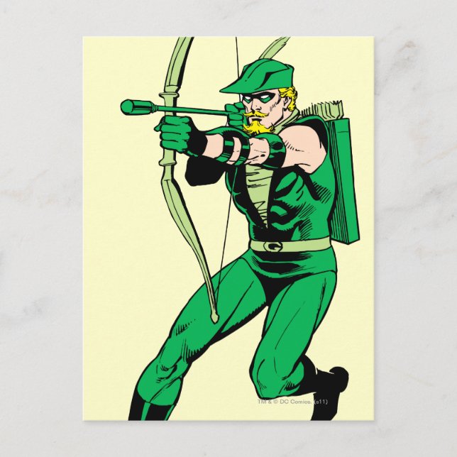 Green Arrow Shooting Arrow Postcard (Front)