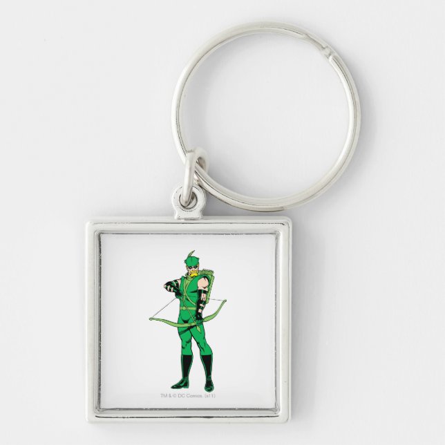 Green Arrow Standing with Bow Keychain (Front)