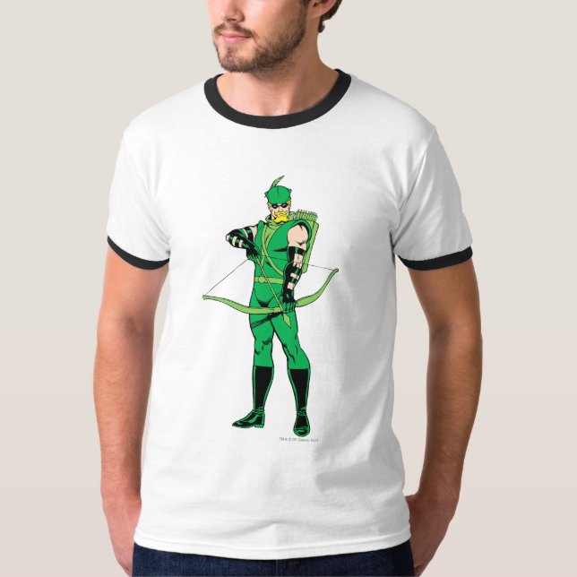 Green Arrow Standing with Bow T-Shirt (Front)