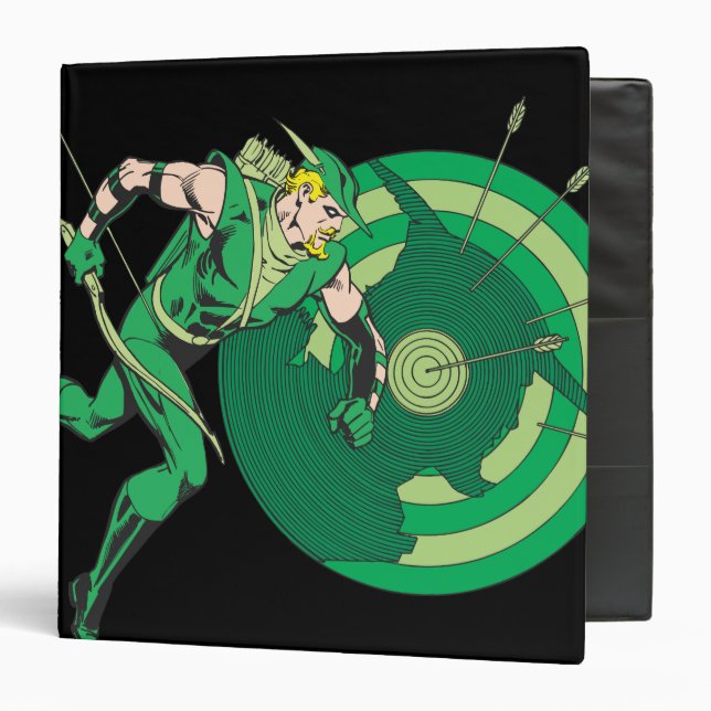 Green Arrow with Target 2 3 Ring Binder (Front/Inside)
