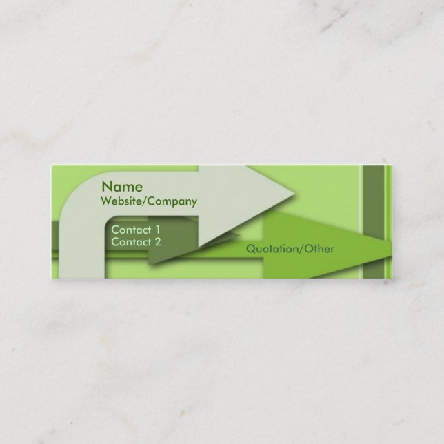 Green Arrows Mini Business Card (Front)