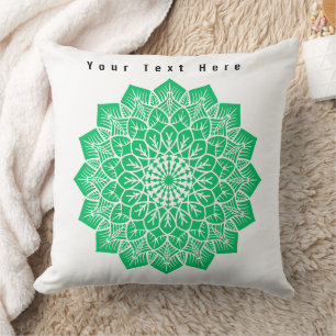 Green Art Custom Your Text Here Text Image Decor Throw Pillow