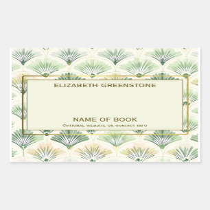 Green Art Deco Author Signature Bookplate
