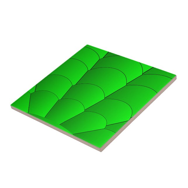 Green Art Deco Design Ceramic Tile (Side)