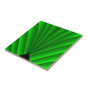 Green Art Deco Design Ceramic Tile
