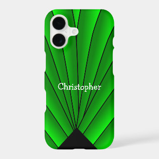Green Art Deco Fan Design iPhone 17 Case