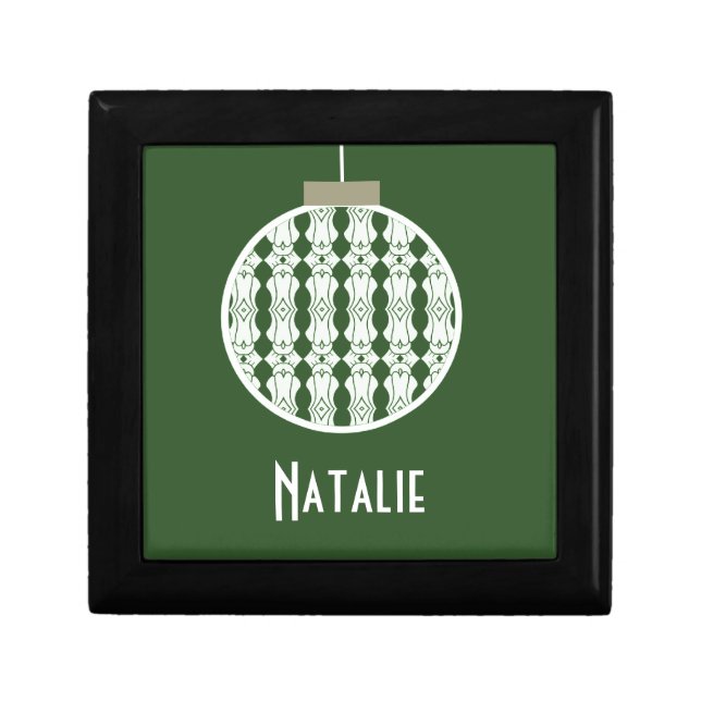 Green Art Deco Ornament Gift Box (Front)