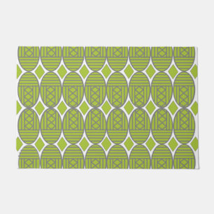 Green Art Deco Ovals Doormat