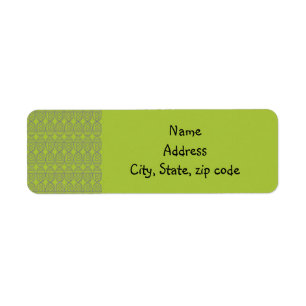 Green Art Deco Ovals Label