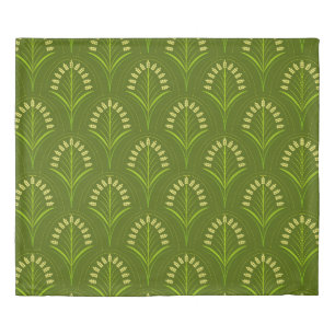 Green Art Deco Pattern Duvet Cover