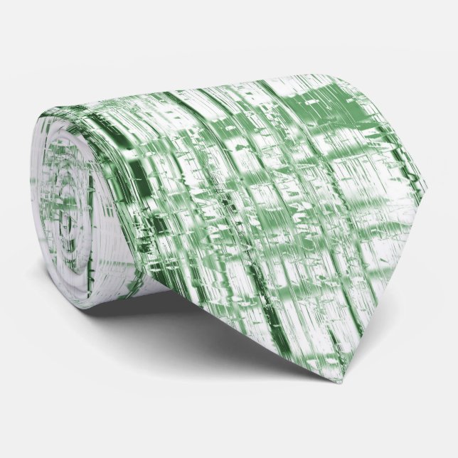Green Art Deco Tie (Rolled)