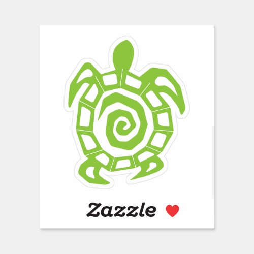 Green Art Deco turtle design Sticker