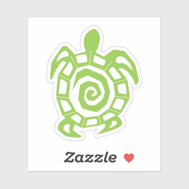 Green Art Deco turtle design Sticker (Sheet)