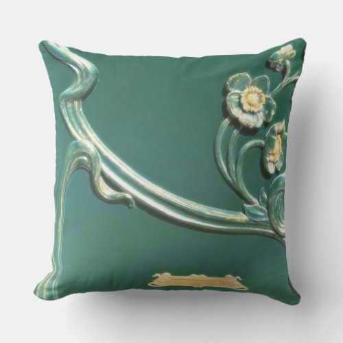 Greenart nouveau belle epoquewood workvintage outdoor pillow