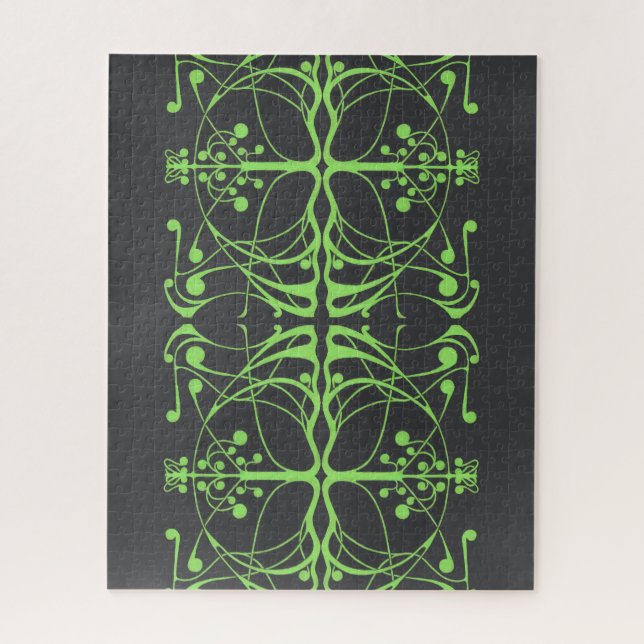Green Art Nouveau Harmony Puzzle (Vertical)