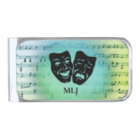 Green Art Unites Theater Masks Monogram  