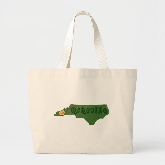 Green Asheville Large Tote Bag (Front)
