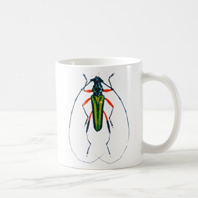 Green asian longhorn beetle mug (Right)