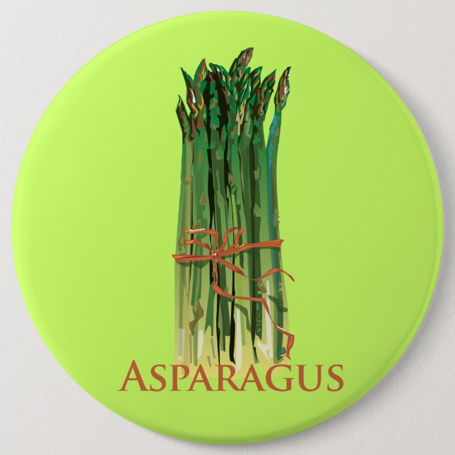 Green Asparagus Pinback Button (Front)