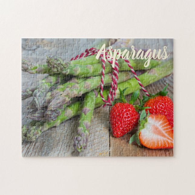 Green Asparagus with Strawberry Jigsaw Puzzle (Horizontal)