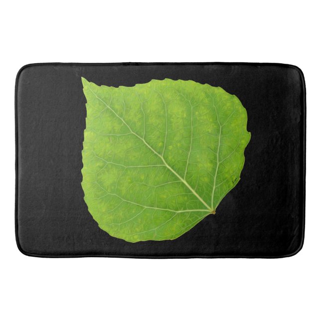 Green Aspen Leaf #11 Bath Mat (Front)