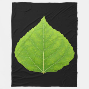 Green Aspen Leaf #11 Fleece Blanket