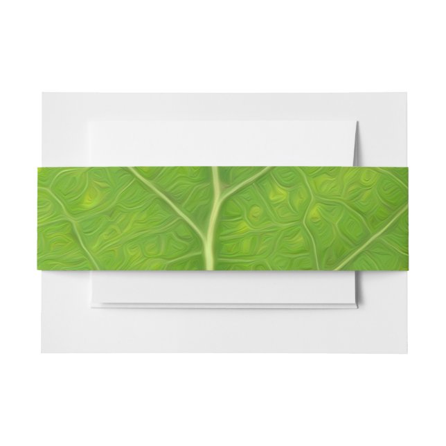 Green Aspen Leaf #11 Invitation Belly Band (Front Example)