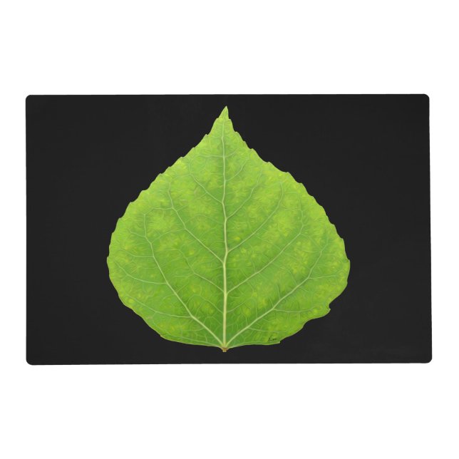 Green Aspen Leaf #11 Placemat (Front)
