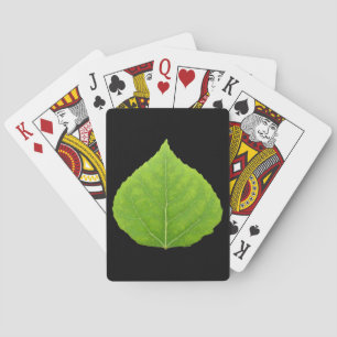 Green Aspen Leaf #11 Poker Cards