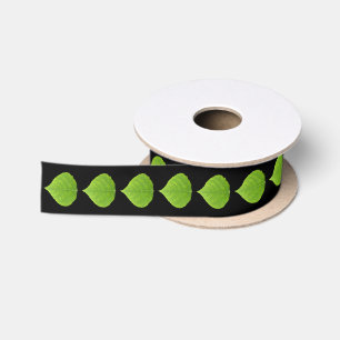 Green Aspen Leaf #11 Satin Ribbon