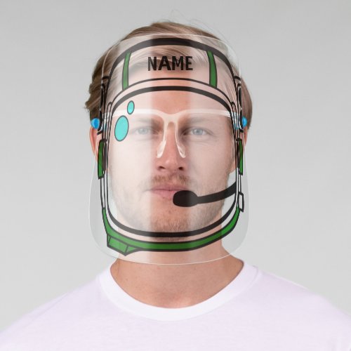 Green Astronaut Helmet _ Personalised _ Add Name Face Shield