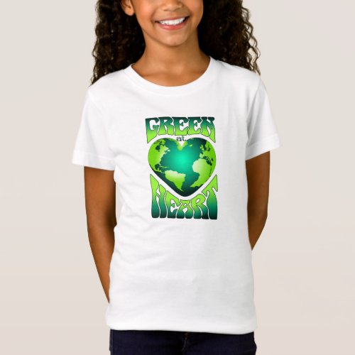 GREEN AT HEART Eco Environmentally Friendly Retro T_Shirt