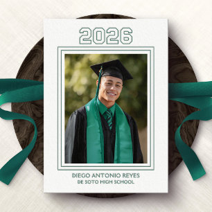 Green Athlete Letterpress Graduation Announcement