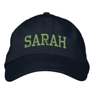 Green Athletic Block Monogram Custom Name Embroidered Baseball Cap