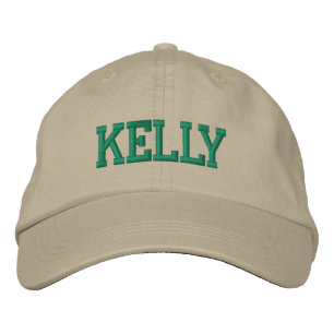 Green Athletic Block Monogram Custom Name Embroidered Baseball Cap