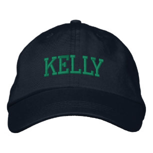 Green Athletic Block Monogram Custom Name Embroidered Baseball Cap