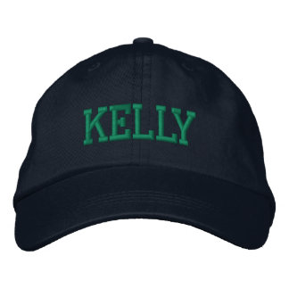 Green Athletic Block Monogram Custom Name Embroidered Baseball Cap