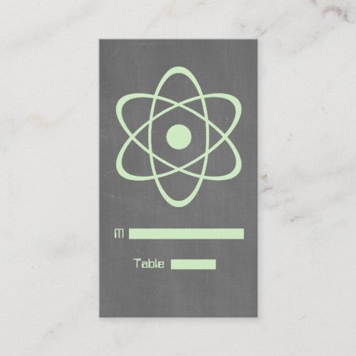 Green Atomic Chalkboard Place Card
