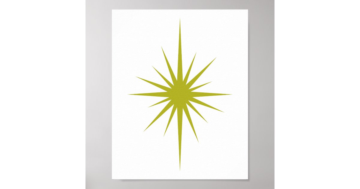 Green Atomic Starburst Mid Century Modern Decor Zazzle Com