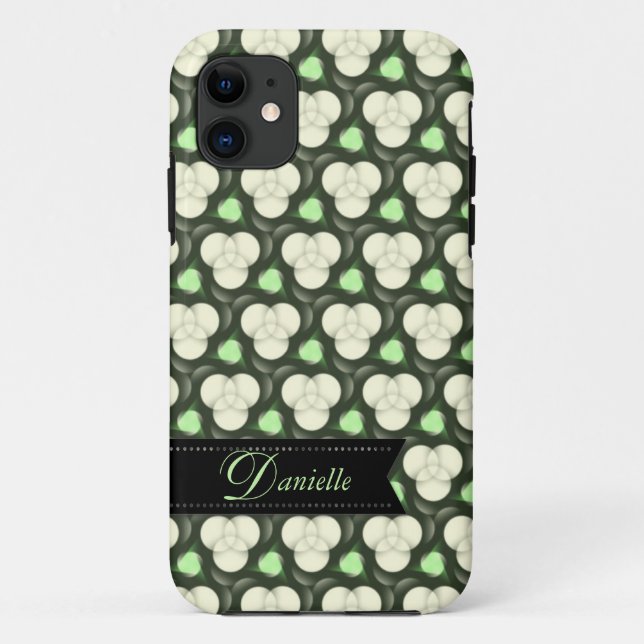 Green Atoms Modern pattern  Case-Mate iPhone Case (Back)