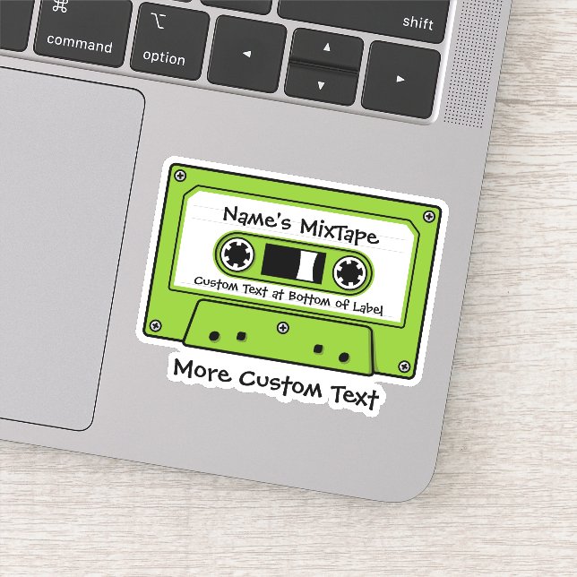 Green Audio Cassette Tape Sticker (Detail)