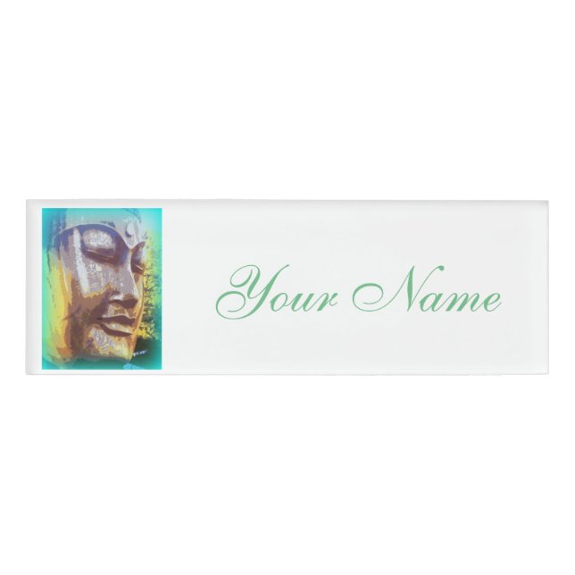 green aura buddha name tag (Front)