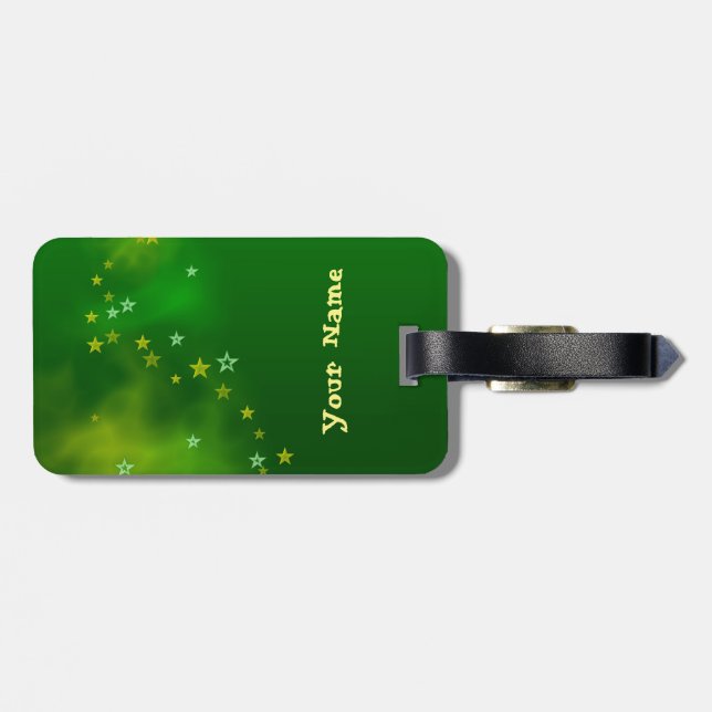 Green Aurora ,christmas greetings. Luggage Tag (Back Horizontal)