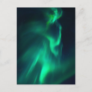 Green Aurora Northern Lights Postcard