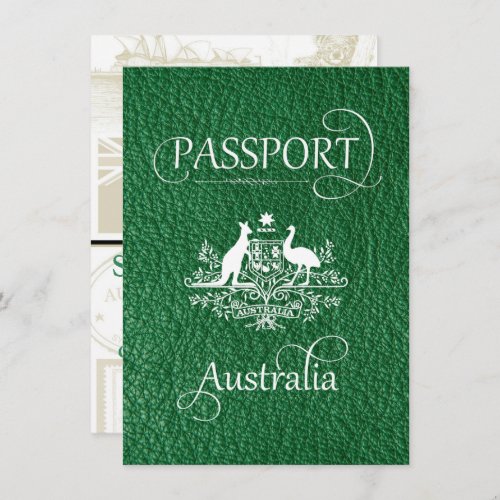 Green Australia Passport Save the Date Card