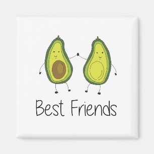 Green Avocado Cartoon Friendship Image Friend Art Magnet