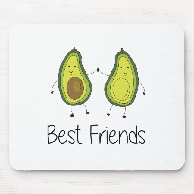 Green Avocado Cartoon Friendship Image Friend Art  Mouse Pad (Front)