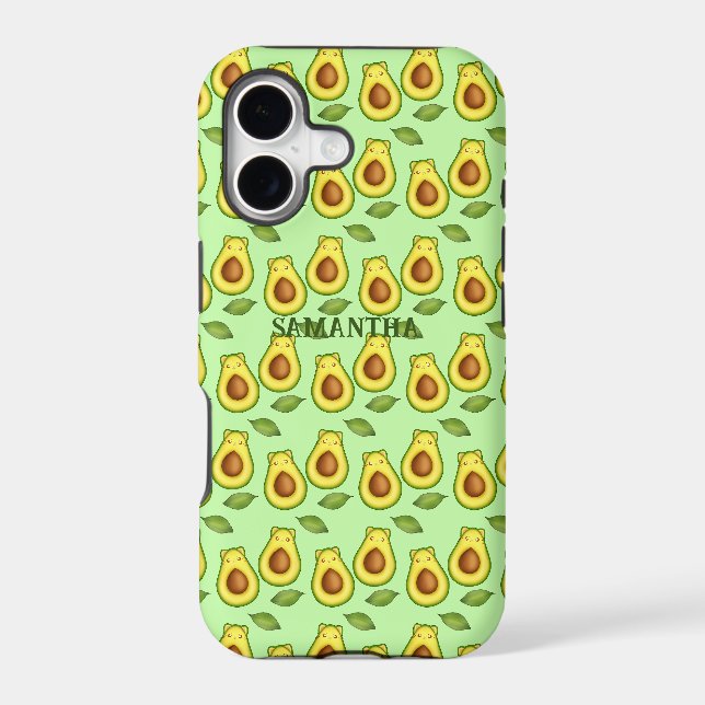 Green Avocado Cat  Iphone Case (Back)