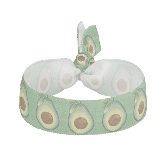 Green Avocado Elastic Hair Tie (Front)