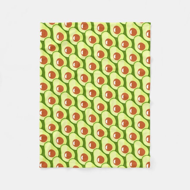 Green Avocado Fleece Blanket (Front)
